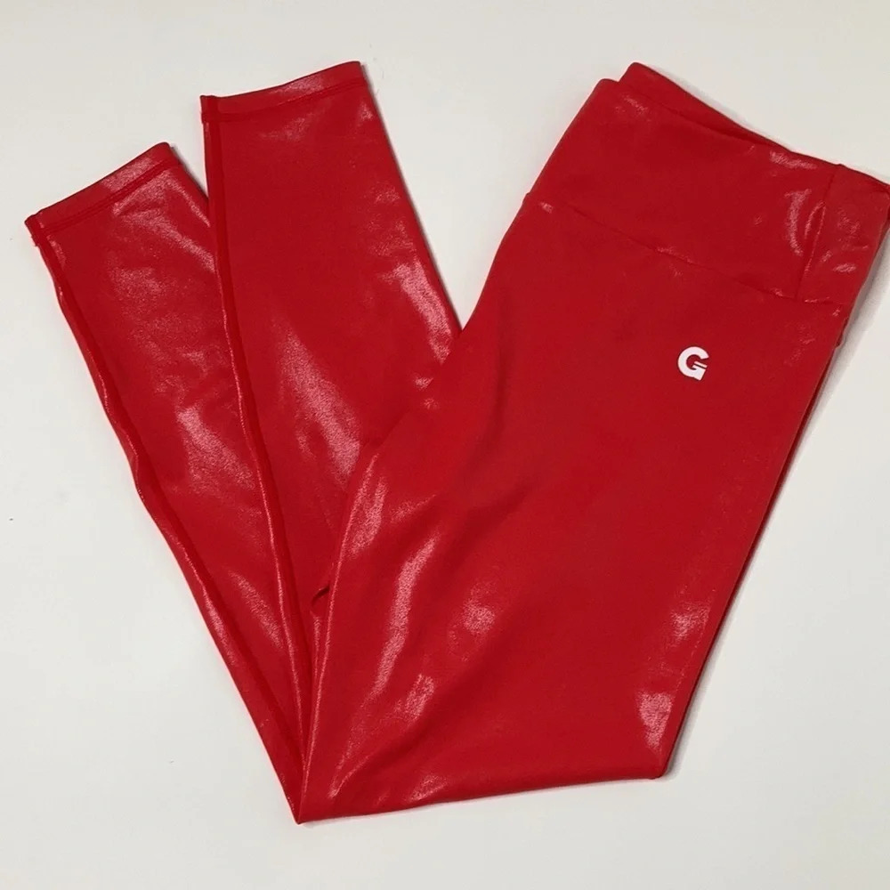 Grrrl Really Red Sheen Leggings Sz: SAM/XXL - Picture 4 of 9